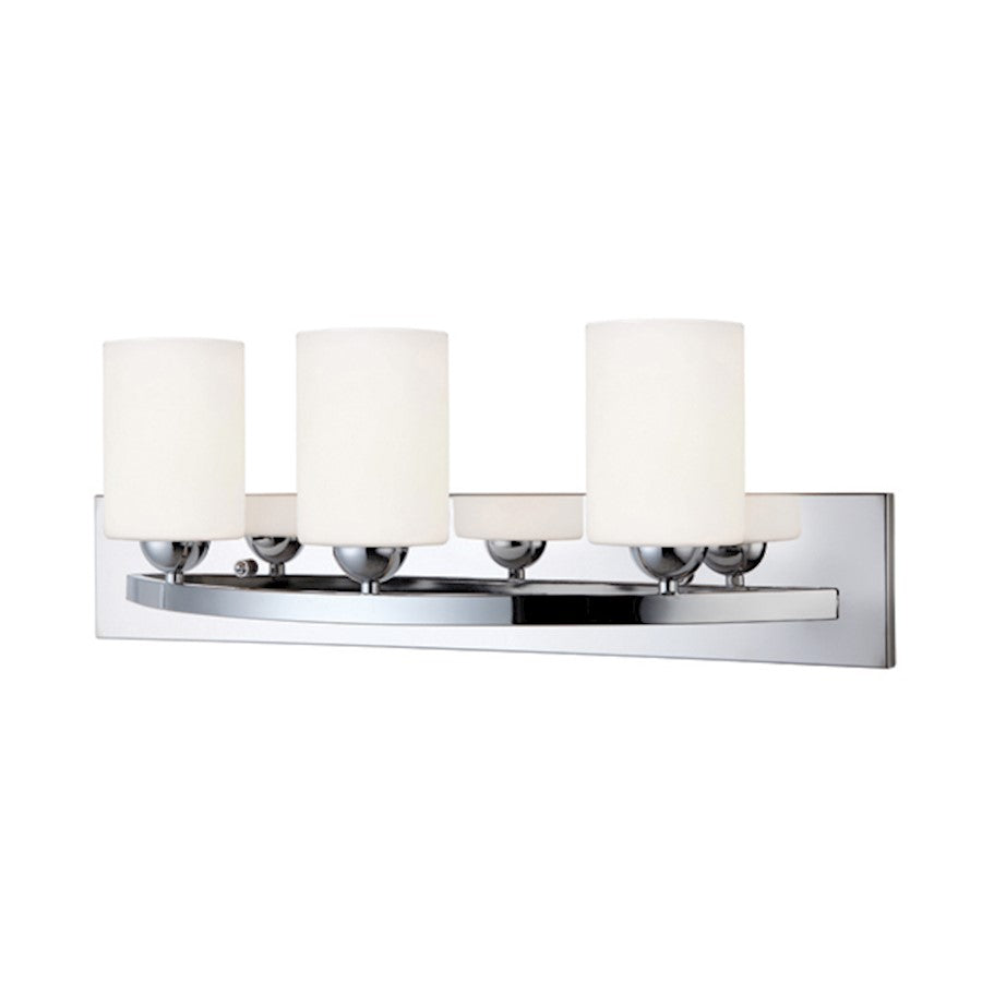 Canarm Hampton 24in 3-Light Vanity | Chrome and Flat Opal Glass | Bathroom Vanity Light | 24 x 7 x 8.5 in | Model IVL370A03CH-O