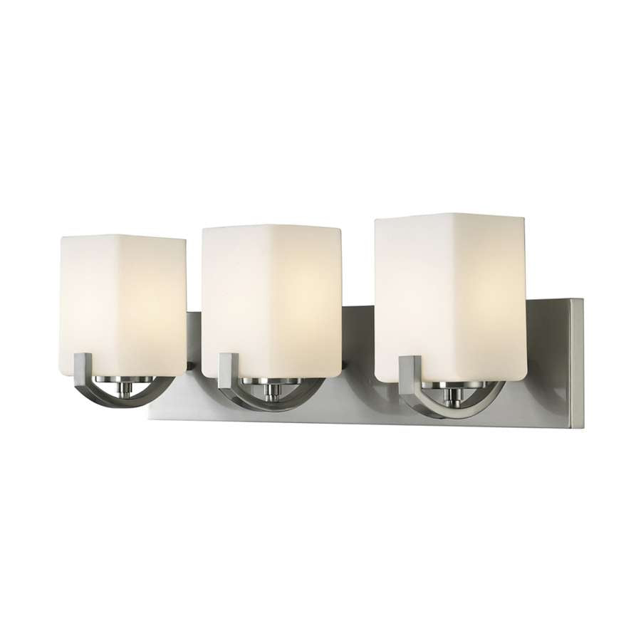 Canarm Palmer 3-Light Vanity | Brushed Nickel and White Opal Glass | Bathroom & Powder Room | 24 x 6.75 x 7.75 in | Model IVL422A03BN
