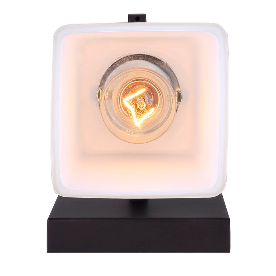 Canarm Hartley 6in 1-Light Vanity | Mid-Century Oil Rubbed Bronze and White Opal Glass | Bathroom & Powder Room | 6 x 4 x 8 in | Model IVL472A01ORB