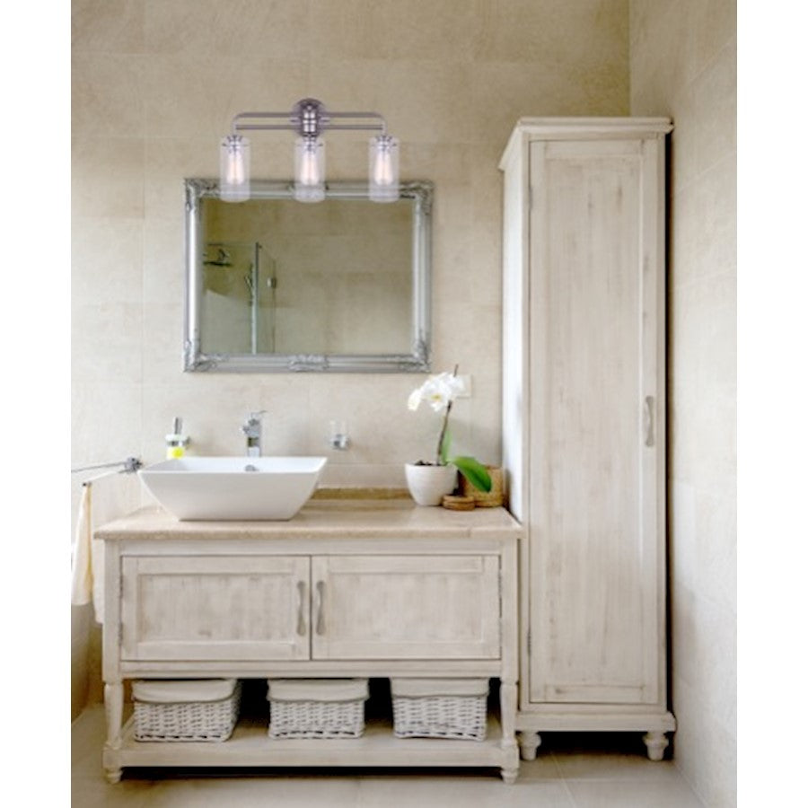 Canarm Albany 24in 3-Light Vanity | Brushed Nickel and Clear Glass | Bathroom Vanity Light | 24 x 6 x 13 in | Model IVL679A03BN