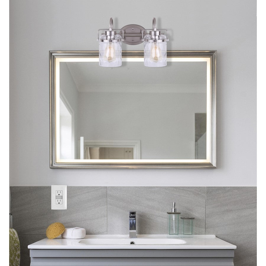 Canarm Arden 15in 3-Light Vanity | Brushed Nickel and Clear Glass | Bathroom Vanity | 15 x 8 x 10 in | Model IVL707A02BN