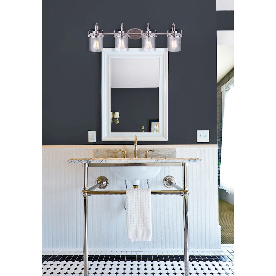 Canarm Arden 35in 3-Light Vanity | Brushed Nickel and Clear Glass | Bathroom Vanity Light | 34.5 x 10 x 7.5 in | Model IVL707A04BN