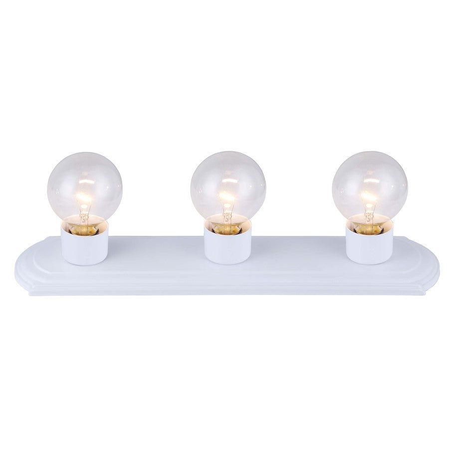 Canarm Bathroom Strip 18in 3-Light Vanity | Mid-Century White Finish | Bathroom Vanity Light | 18 x 18 x 4.38 in | Model IVLBS1311