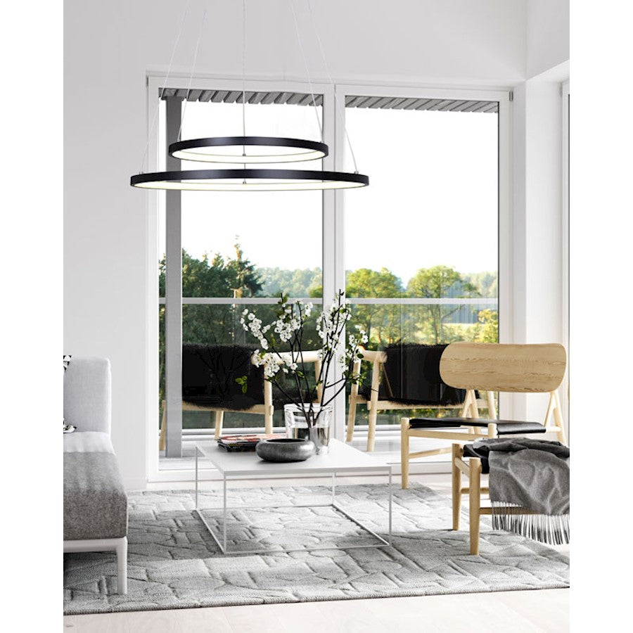 Canarm Lexie 24in LED Chandelier | Oil Rubbed Bronze and Acrylic | Dining Room & Living Room | 24 x 24 x 16 in, 3020 Lumens | Model LCH128A24BK
