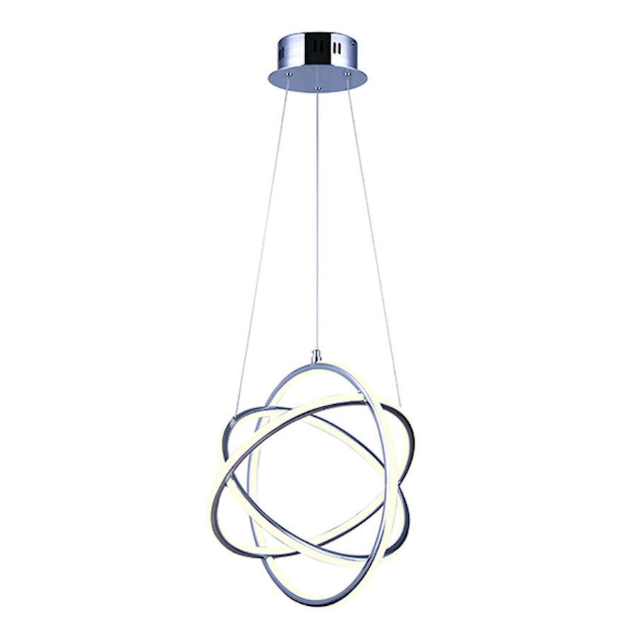 Canarm Trinity 16in LED Chandelier | Modern Chrome Metal & Acrylic | Dining Room & Living Room | 16 x 16 x 20 in | Model LCH157A17CH