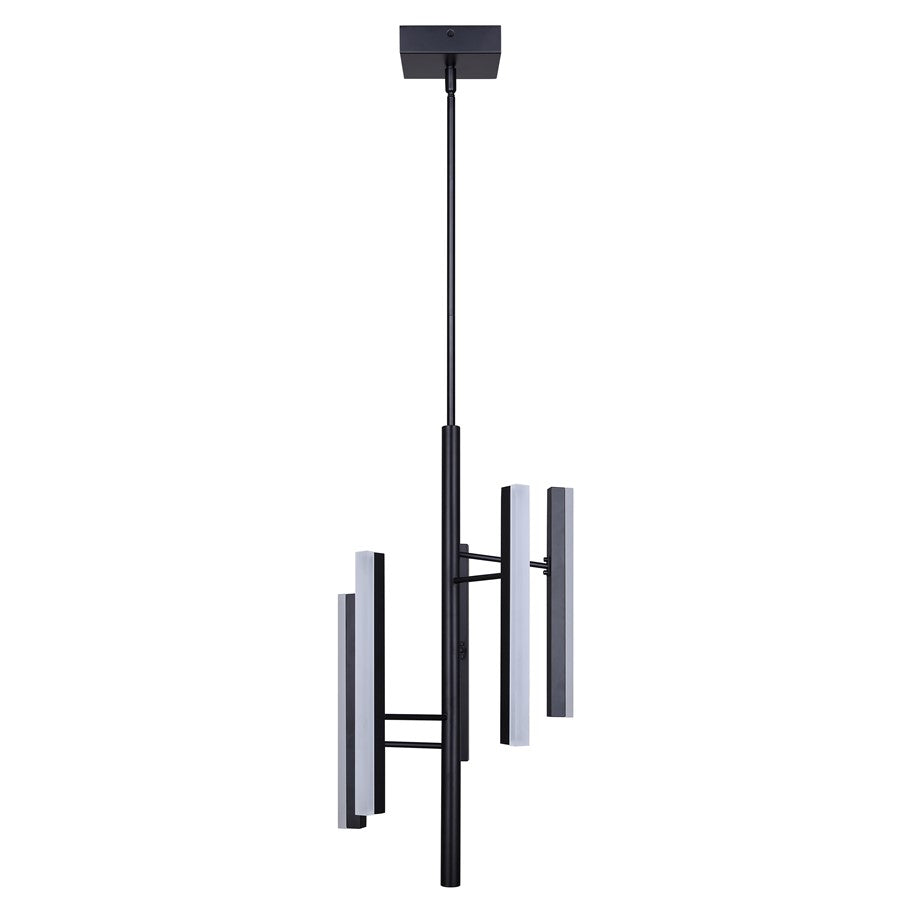 Canarm Yavin 13in 5-Light LED Chandelier | Matte Black Metal | Dining Room & Kitchen Island | 1700 Lumens, Dimmable 3CCT | Model LCH282A05BK