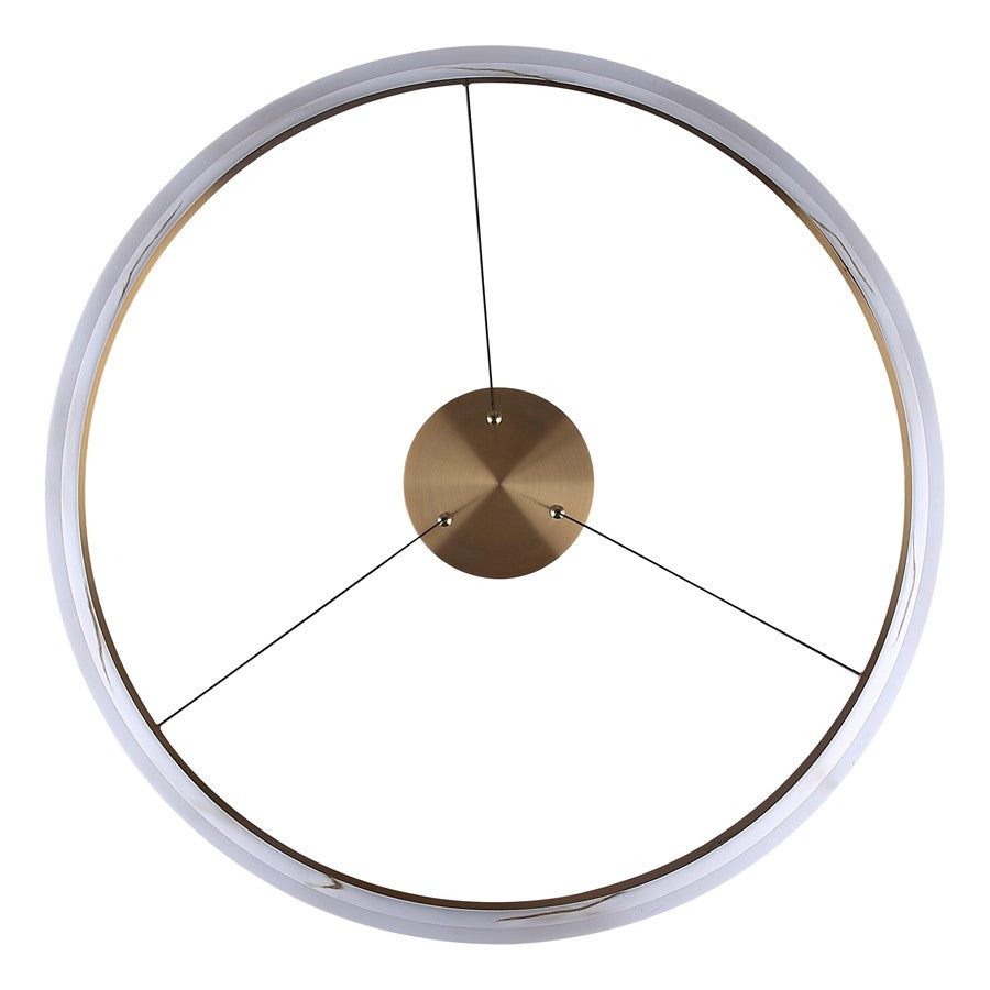 Canarm Elynn 23in 1-Light LED Chandelier | Gold and Marble Acrylic | Dining Room & Living Room | 23.5 x 23.5 x 18 in | Model LCH294A24GD