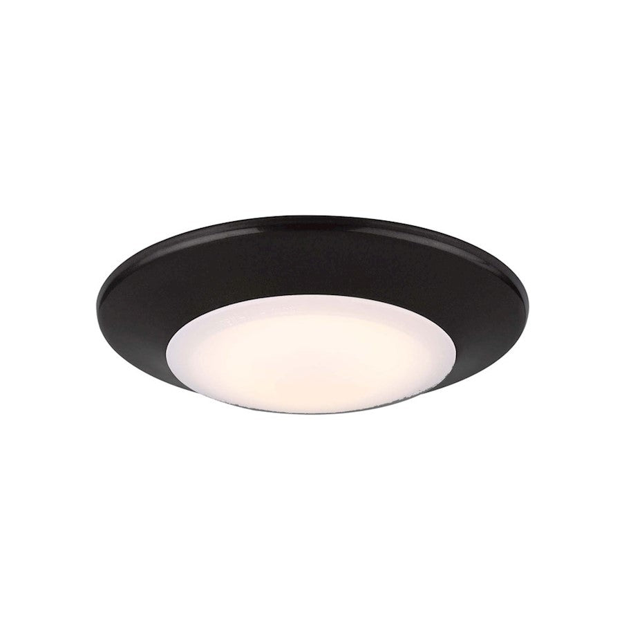 Canarm 4in LED Disc Flush Mount | Matte Black Metal | Hallway & Closet Ceiling Light | 10W, Dimmable | Model LED-SM4DL-BK-C