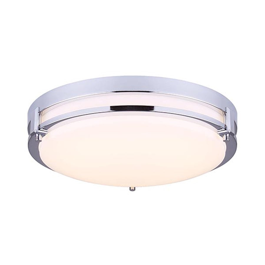 Canarm Gilda 12in 1-Light LED Flush Mount | Modern Chrome Metal | Bedroom & Hallway Ceiling Light | 12.5 x 3.25 in | Model LFM112A13CH