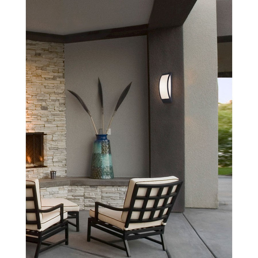 Canarm Bardo 13in LED Outdoor Wall Light | Matte Black Acrylic Shade | Entryway & Patio | 4.38 x 4.38 x 13.25 in | Model LOL530BK