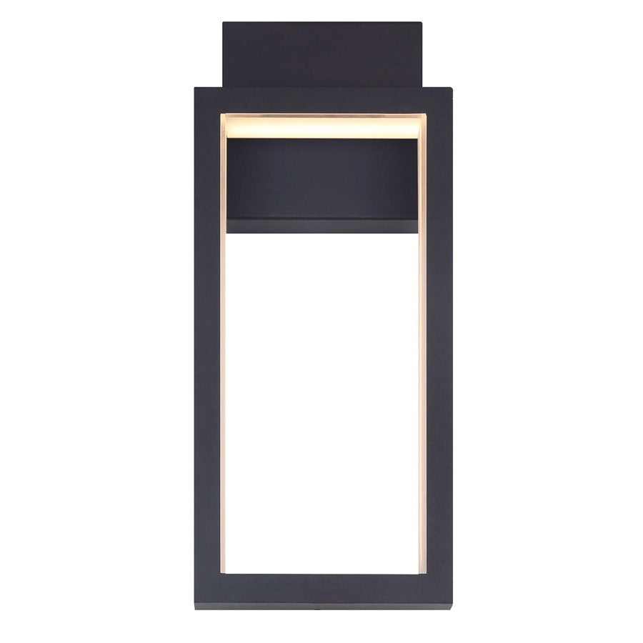Canarm Kalino 14in 1-Light LED Outdoor Lantern | Modern Black Metal and Acrylic | Entryway & Patio | 6 x 3 x 13.75 in | Model LOL602BK