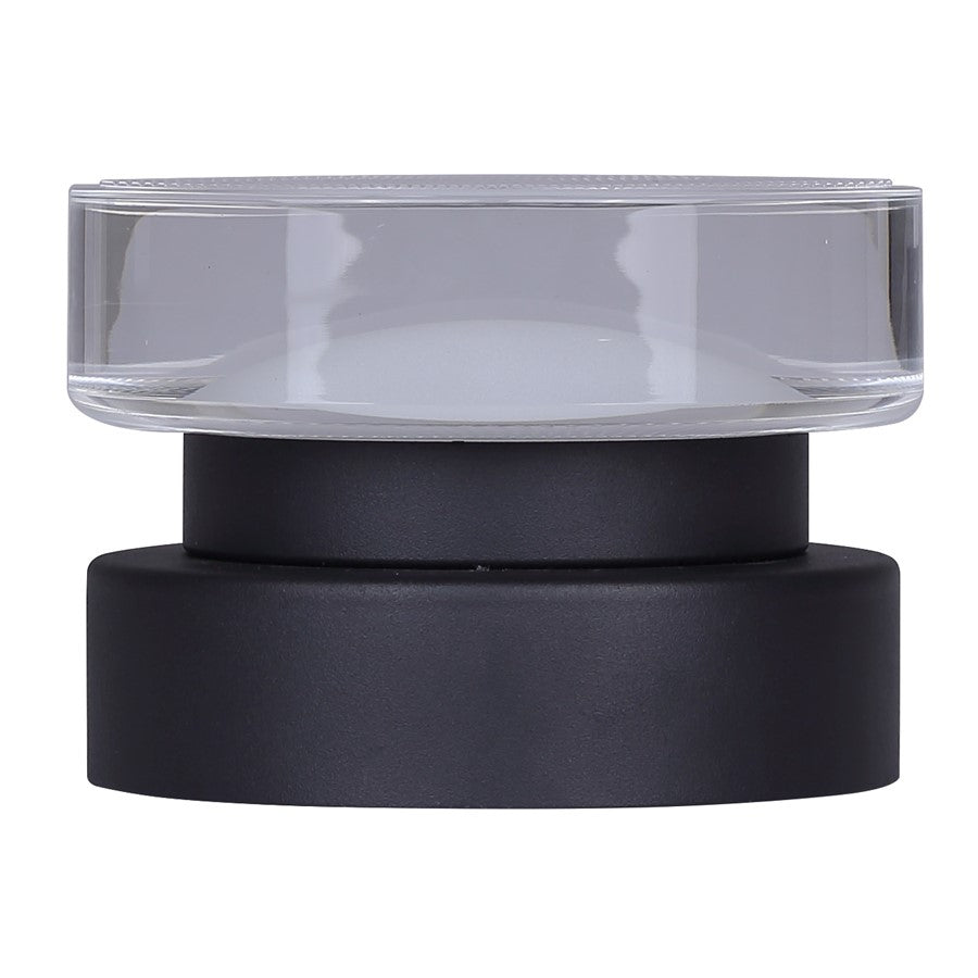 Canarm Benni 5in 1-Light Outdoor Lantern | Modern Black Metal and Acrylic | Entryway & Patio | 5.38 x 3.75 x 5.38 in | Model LOL646BK