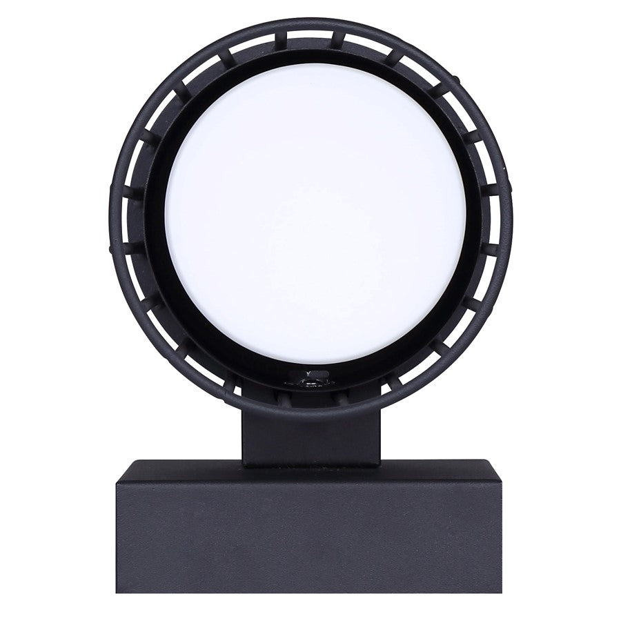 Canarm Javon 7in 1-Light Outdoor Wall Lantern | Black Metal and Opal Glass | Entryway & Patio | 4.75 x 7 x 7 in | Model LOL650BK