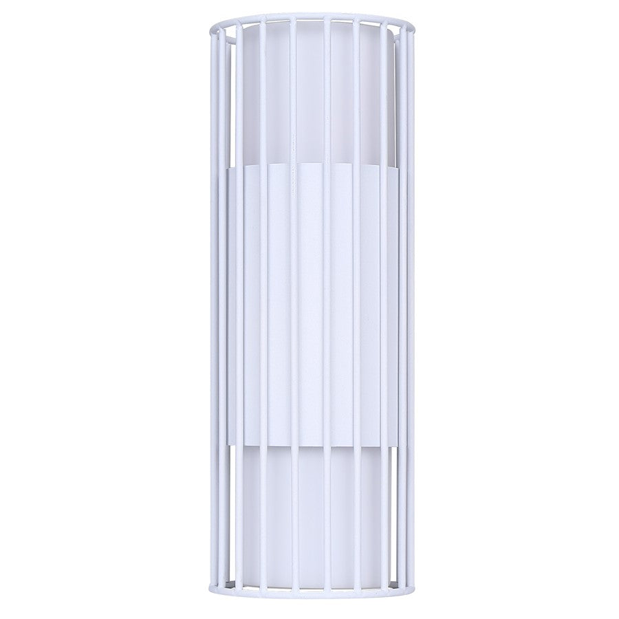 Canarm Javon 7in 1-Light LED Outdoor Wall Lantern | White and Flat Opal Glass | Porch & Entryway | 7 x 4 x 13 in, Wet Rated | Model LOL651WH