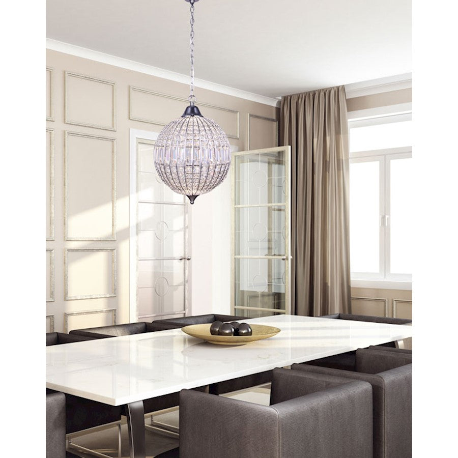 Canarm Tilley 14in 1-Light LED Pendant | Chrome and Crystal | Kitchen Island & Dining Room | 14 x 20 in | Model LPL145A15CH
