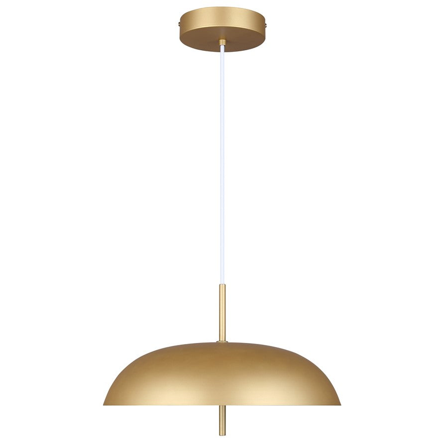 Canarm Kelvin 15in 1-Light LED Pendant | Mid-Century Gold and Opal Glass | Kitchen Island & Dining Room | 12-72in H | Model LPL287A01PGD