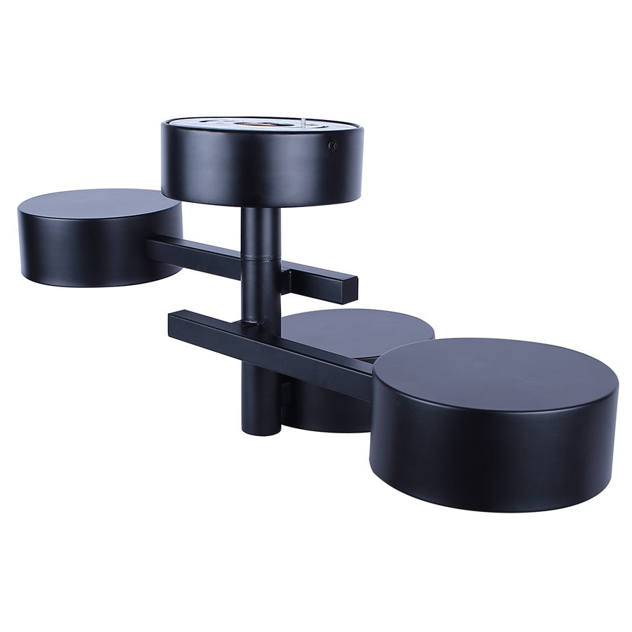 Canarm Montgomery 24in 3-Light Semi Flush Mount | Modern Matte Black Steel | Living Room & Dining Room | 24.25 x 10.75 x 9.375 in | Model LSF315A03BK