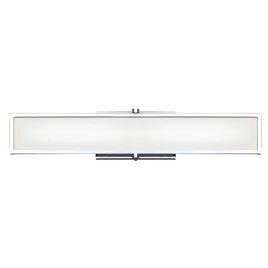 Canarm Pax 24in LED Vanity Light | Chrome and Flat Opal Glass | Bathroom & Powder Room | 24 x 3 x 5 in | Model LVL229A24CH
