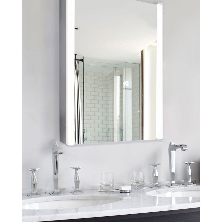 Canarm 20in Recessed Medicine Cabinet | Matte Glass Finish | Bathroom Wall Mount Storage | 20 x 26 in | Model MC101A2026RNW