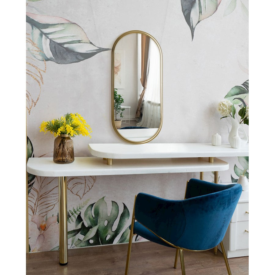 Canarm Lyra 12x27in Wall Mirror | Gold Metal Frame | Entryway & Bathroom Accent | 12 x 27 x 1 in, Vertical Mount | Model O22OGD1227