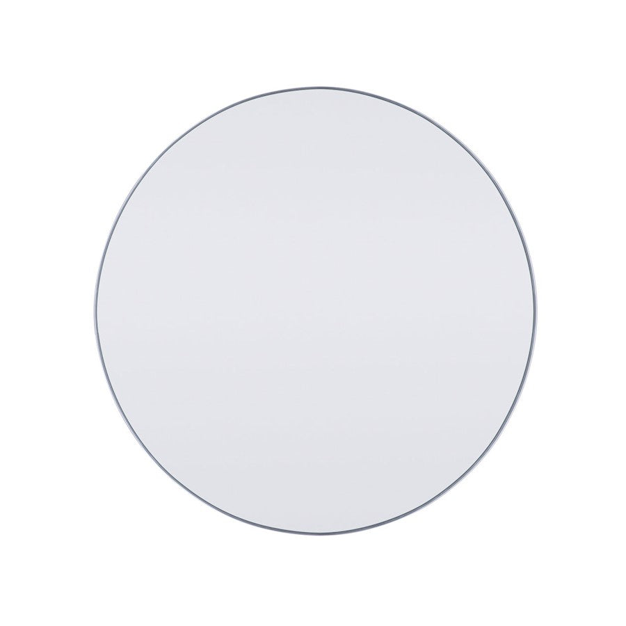Canarm Carson 32in Round Wall Mirror | Brushed Nickel Metal Frame | Bathroom & Entryway | 32 x 2 in | Model R7BN32