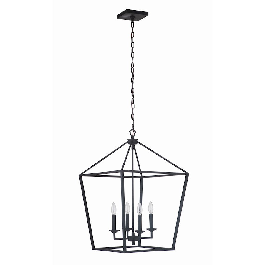Craftmade Flynt 4 Light Foyer, Flat Black