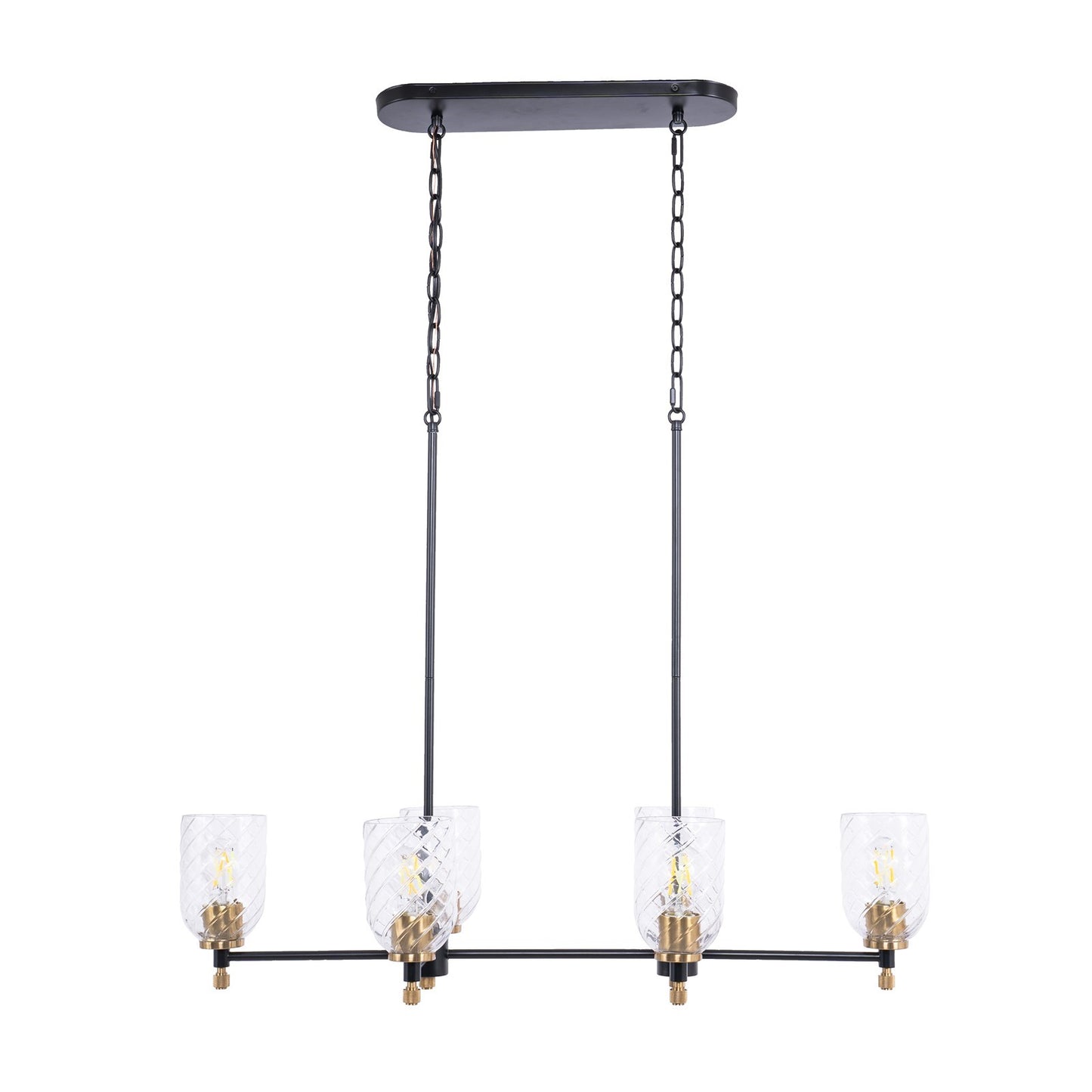 Craftmade Council 6Lt Island, Flat Black/Satin Brass