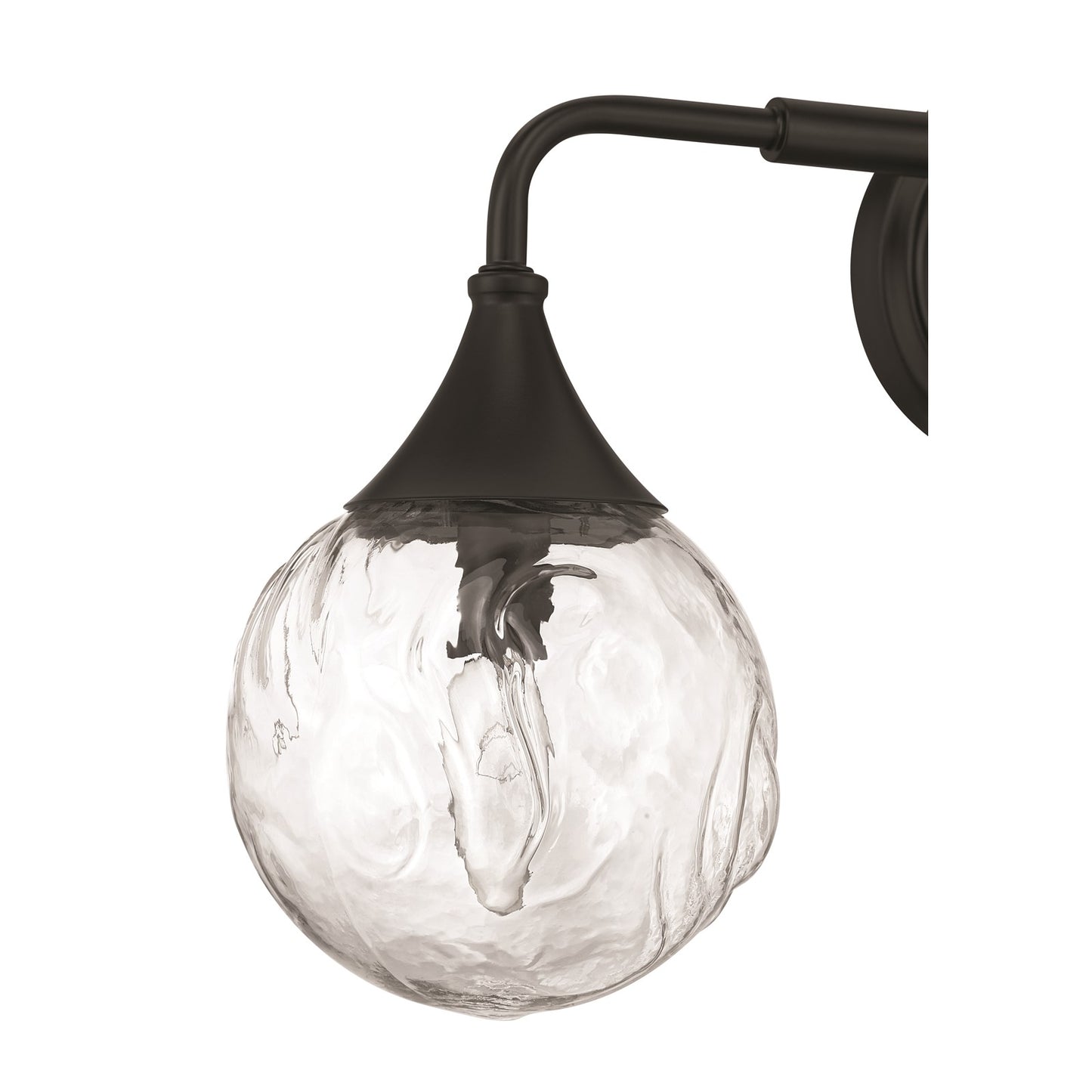 Craftmade Reflection 3 Light Vanity, Flat Black/Clear Textured