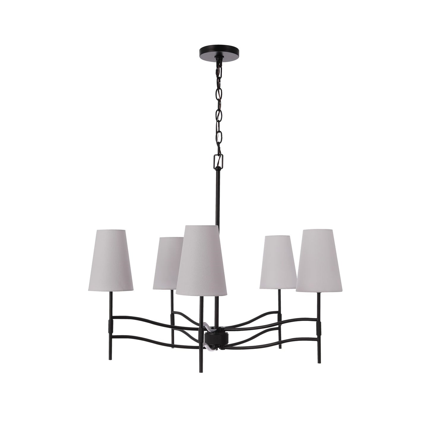 Craftmade Astor 5 Lt Chandelier, Flat Black