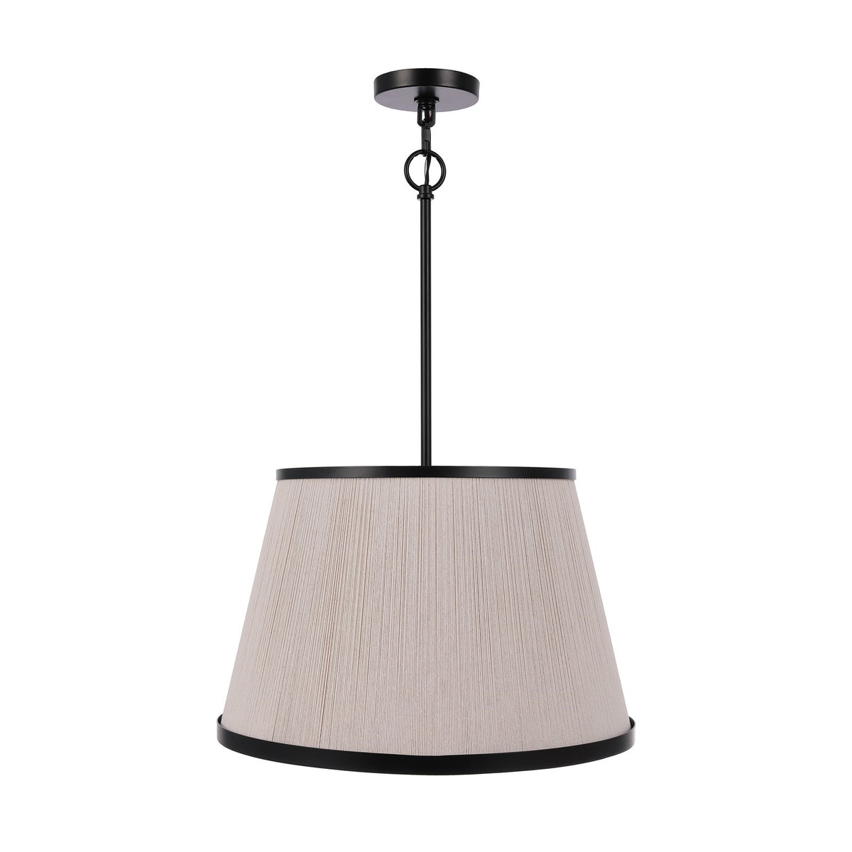 Craftmade Paxton 18in 4-Light Pendant | Transitional Flat Black and Natural Rope Glass | Kitchen Island & Dining Room | Model 62194-FB