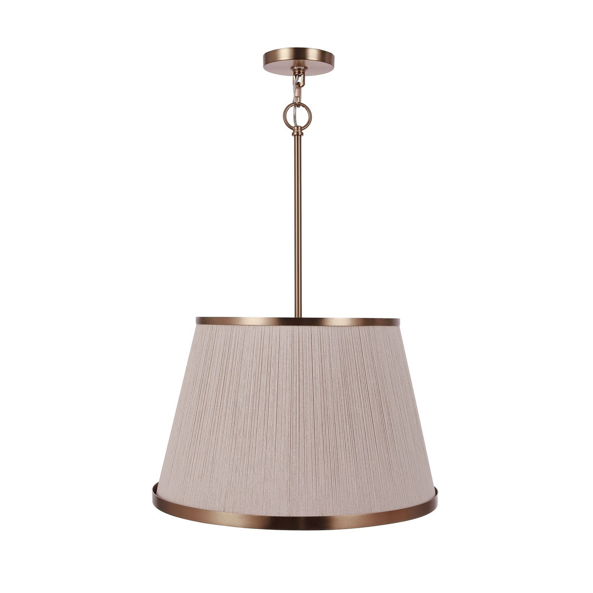 Craftmade Paxton 18in 4-Light Pendant | Transitional Satin Brass and Natural Rope Glass | Kitchen Island & Dining Room | Model 62194-SB