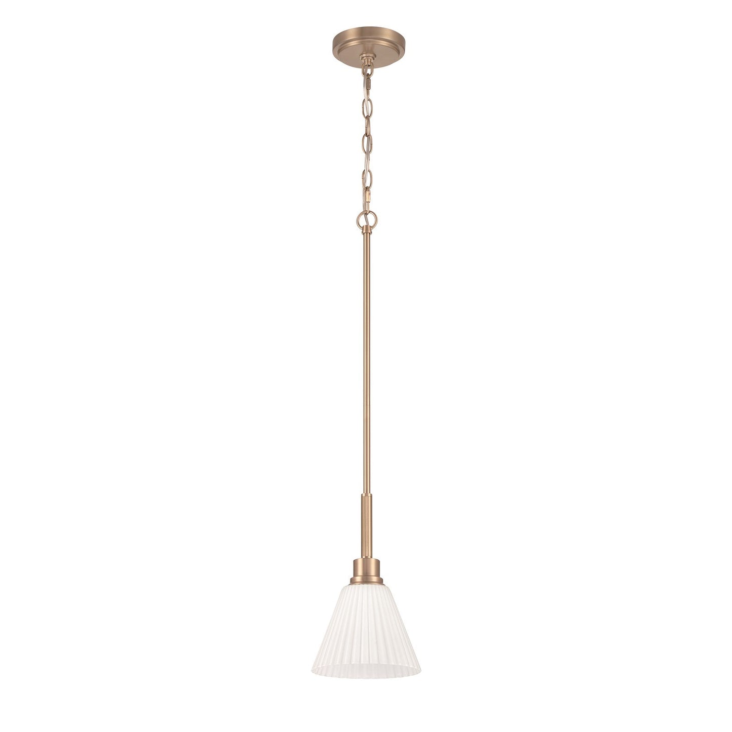 Craftmade Pleated II 1Lt Mini Pendant, Brz/Cased White Glass, Bronze