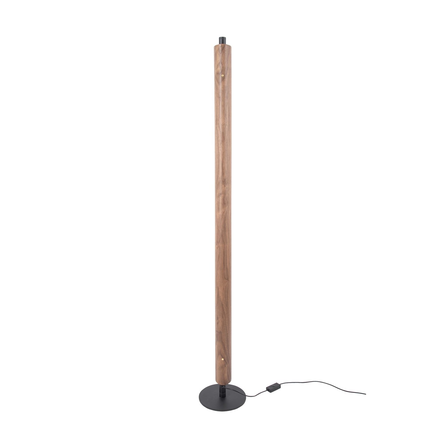 Craftmade Cameron 1 Light Floor Lamp, Flat Black/Walnut
