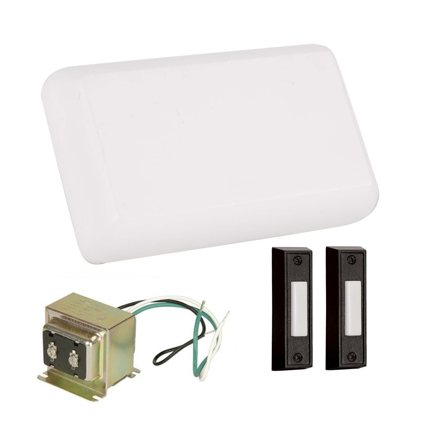 Craftmade Builder Chime Kit, 2 Illuminated Black Buttons/T1630, White