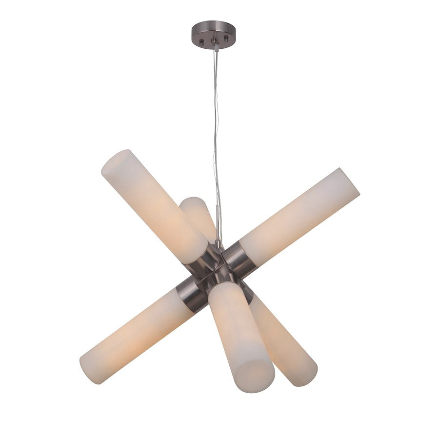 6 Light Mini Pendant, Polished Nickel