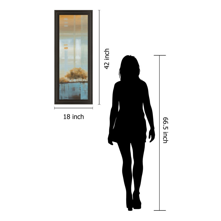 Classy Living Tranquil Reflection 18x42in Wall Art | Transitional Dark Chocolate MDF Frame | Living Room & Bedroom Calm Decor | 1 x 18 x 42 in | Model 1198
