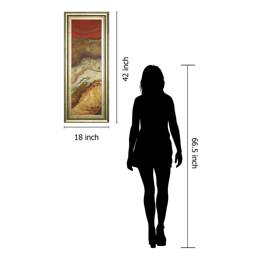 Classy Living Tierra Panel II 18x42in Wall Art | Transitional Gilded Radiance MDF Frame | Living Room & Office Decor | 1 x 18 x 42 in | Model 1258
