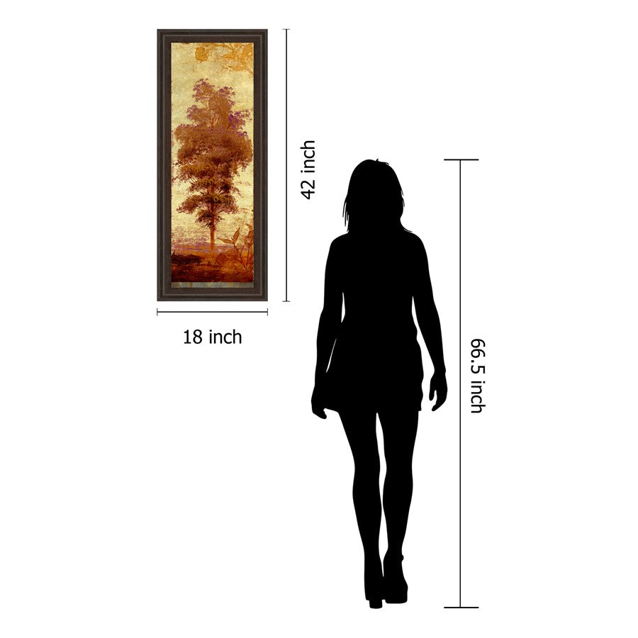 Classy Living Amber Grove Silhouette Wall Art 18x42in | Contemporary Cinnamon Mocha MDF Frame with Paper Art | Living Room & Office Decor | 1 | Model 1308