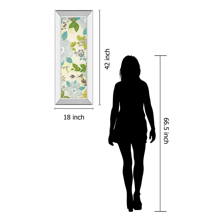 Classy Living Fragrant Garden II 18x42in Wall Art | Contemporary Botanical Print in Mirrored Frame | Living Room & Bedroom Decor | 18 x 42 | Model 1320MF