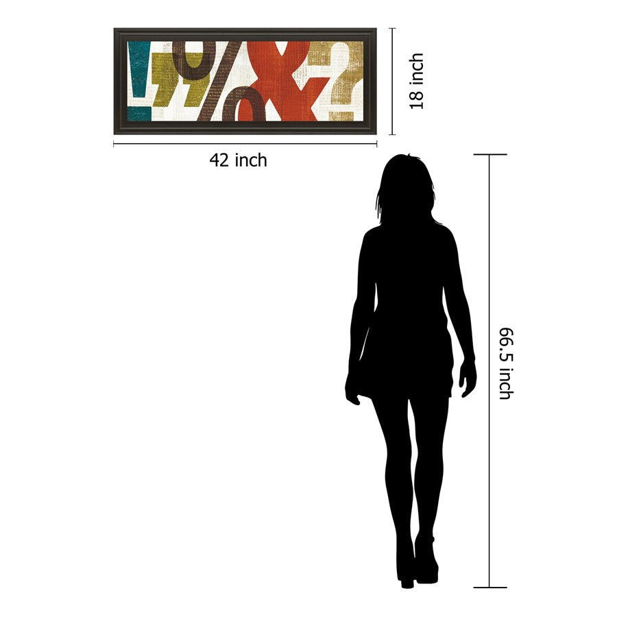 Classy Living Punctuated Illusion 42x18in Wall Art | Contemporary Multicolor Paper on MDF in Dark Chocolate Frame | Living Room & Office | Model 1437