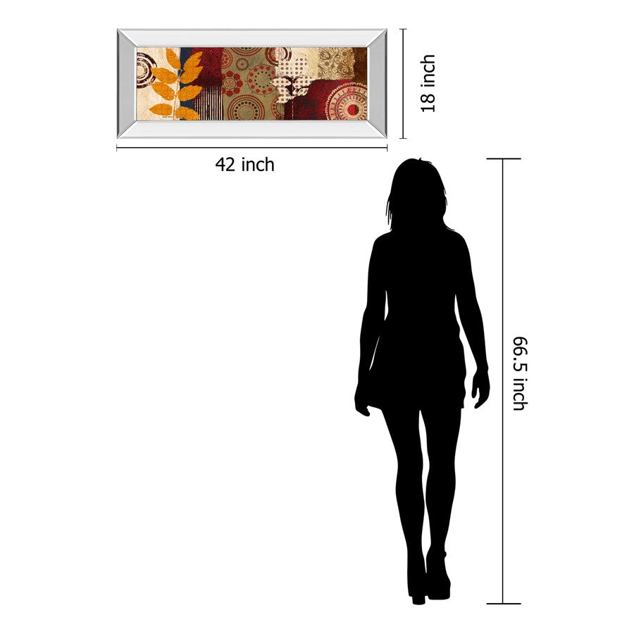 Classy Living Autumn Harmony 42x18in Wall Art | Contemporary Mixed Media with Mirrored Frame | Living Room & Office Decor | 42 x 18 x 3 in | Model 1461MF