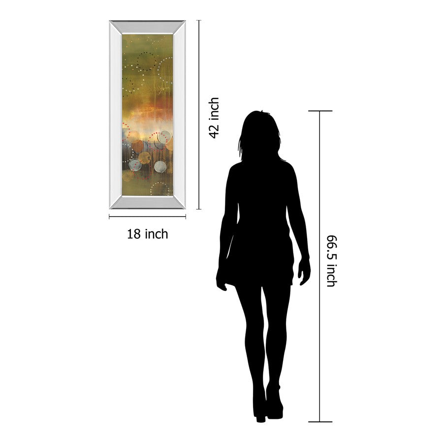 Classy Living Celestial Dawn 18x42in Wall Art | Contemporary Multicolor Abstract on Mirrored Frame | Living Room & Office Statement Piece | Model 1495MF