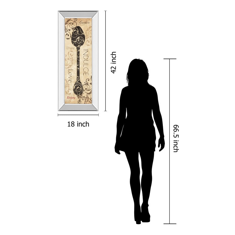 Classy Living Indulge Spoon Wall Art 18x42in | Traditional Mirrored Frame with Glass | Kitchen & Dining Room Decor | 18 x 42 x 3 in | Model 1567MF