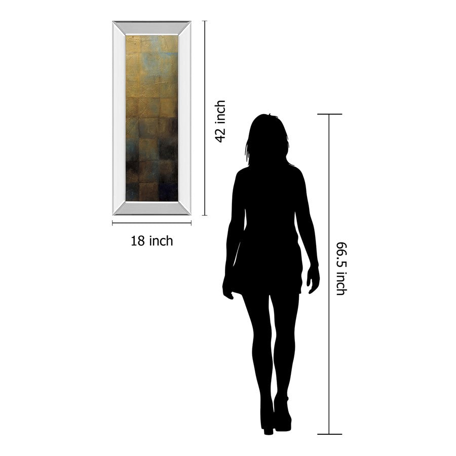 Classy Living Modra Harmony 18x42in Wall Art | Contemporary Mixed Media on Paper in Mirrored Frame | Living Room & Office Decor | 18 x 42 x | Model 1666MF