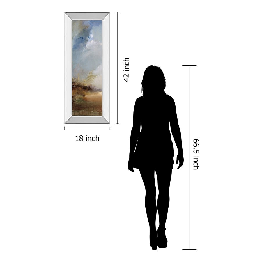 Classy Living Mist Valley Escape 18x42in Vertical Wall Art | Contemporary Landscape on Mirrored Frame | Living Room & Bedroom Decor | 18 x | Model 1709MF