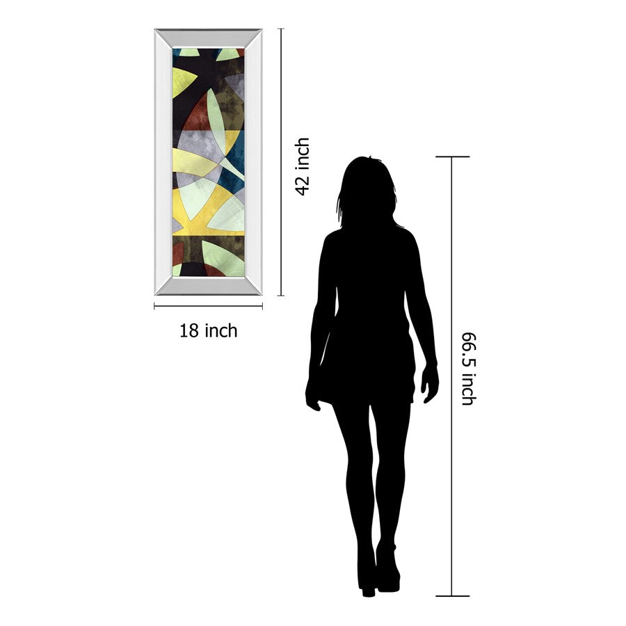 Classy Living Elliptic Path I 18x42in Wall Art | Contemporary Abstract Graphic Art on Paper with Mirrored Frame | Living Room & Office | Model 1779MF