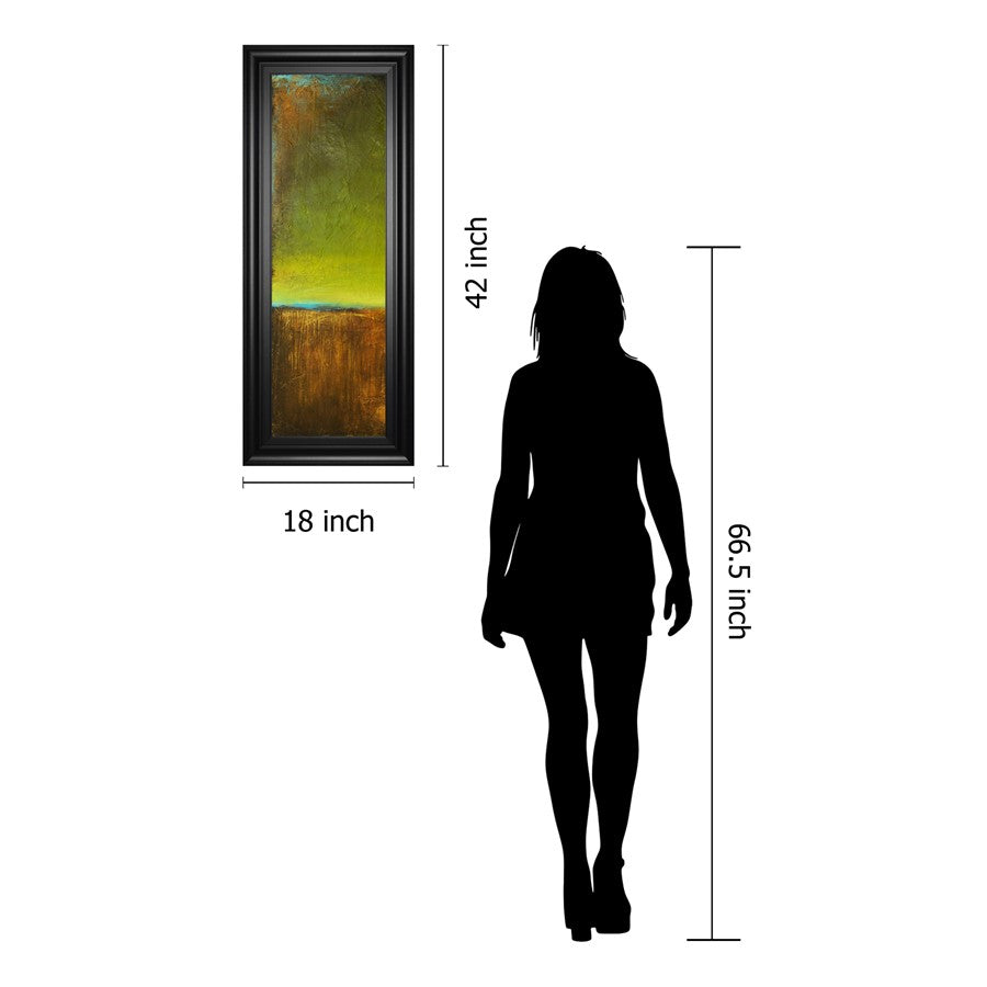 Classy Living Antigua Bay I 18x42in Vertical Wall Art | Contemporary Mixed Media on Paper in Midnight Aura MDF Frame | Living Room & Office | Model 1784