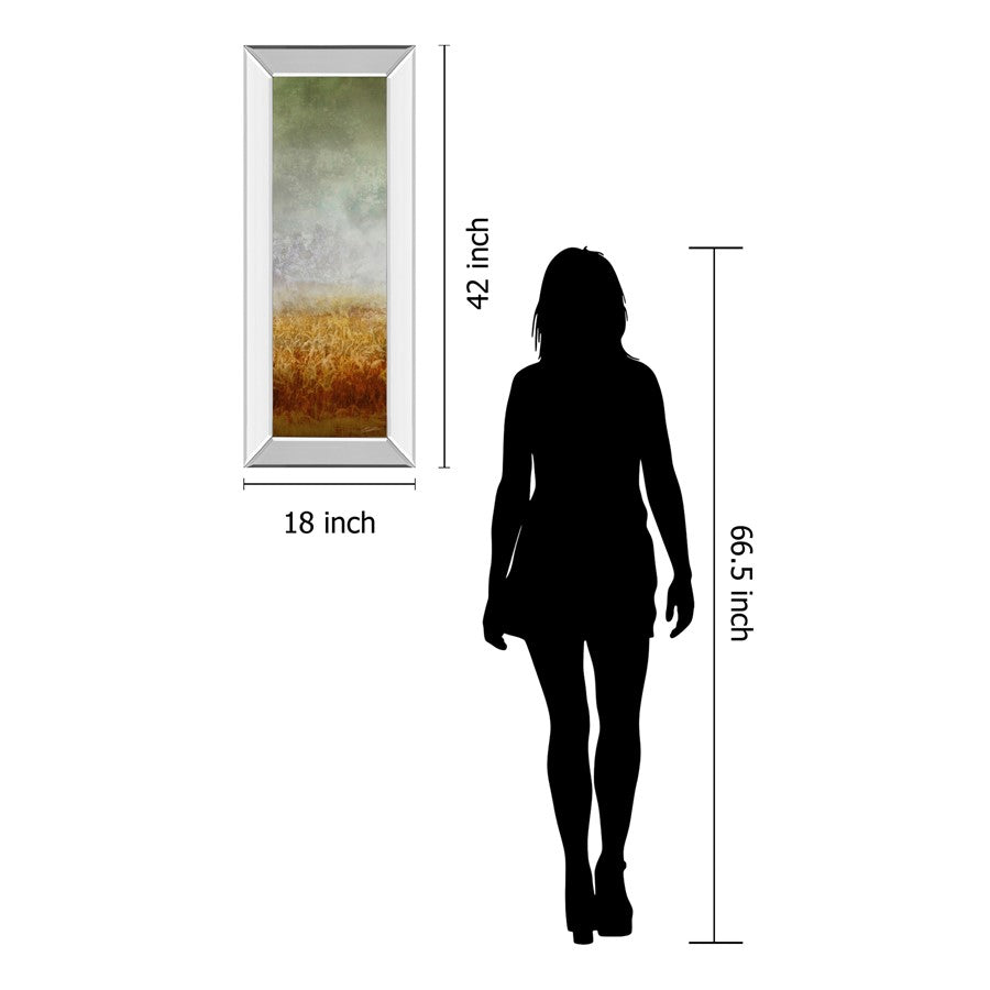 Classy Living Lush Field 18x42in Wall Art | Contemporary Abstract Landscape in Mirrored Frame | Living Room, Bedroom & Office Decor | 18 x | Model 1790MF