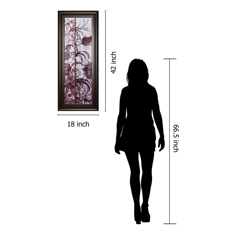Classy Living Twilight Petals Wall Art 18x42in | Transitional Multicolor Botanical Print in Dark Chocolate MDF Frame | Living Room, Bedroom & | Model 1792