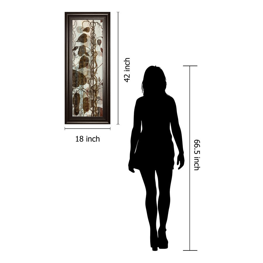Classy Living Climbing Vines 18x42in Wall Art | Transitional MDF Frame with Glass | Living Room & Bedroom Botanical Decor | 1 x 18 x 42 in | Model 1794